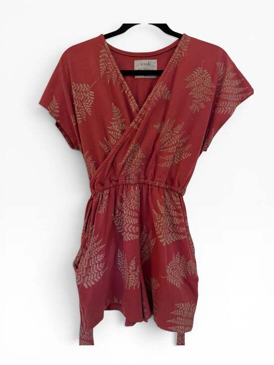 tonlé Pants - tonlé Fern Print Wrap Romper Size Small